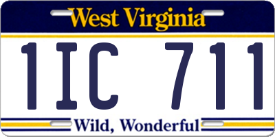 WV license plate 1IC711