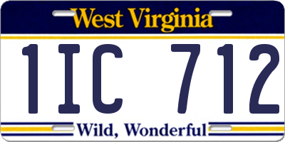 WV license plate 1IC712