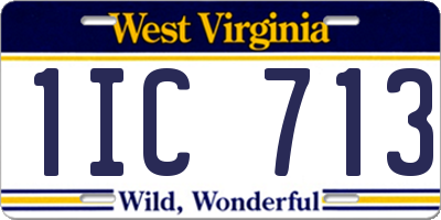 WV license plate 1IC713