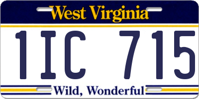 WV license plate 1IC715