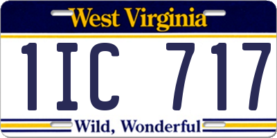 WV license plate 1IC717