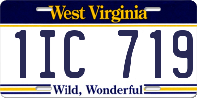WV license plate 1IC719