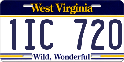 WV license plate 1IC720