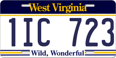 WV license plate 1IC723