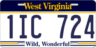 WV license plate 1IC724
