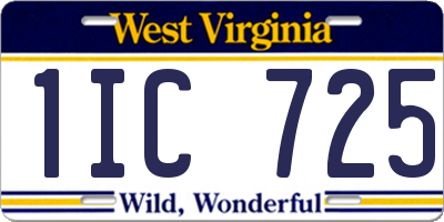 WV license plate 1IC725