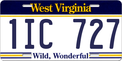 WV license plate 1IC727