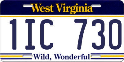 WV license plate 1IC730