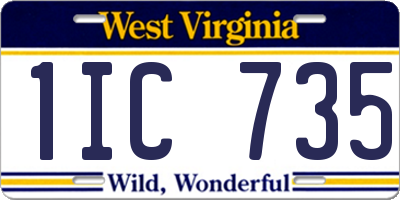 WV license plate 1IC735