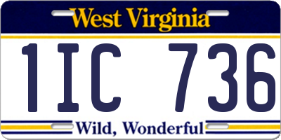 WV license plate 1IC736