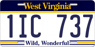 WV license plate 1IC737