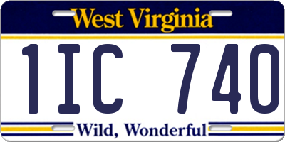 WV license plate 1IC740