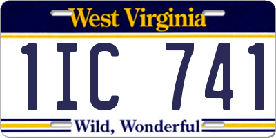 WV license plate 1IC741