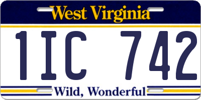 WV license plate 1IC742