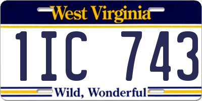 WV license plate 1IC743