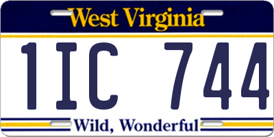 WV license plate 1IC744