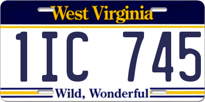 WV license plate 1IC745