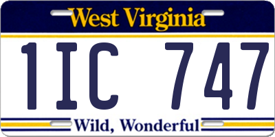WV license plate 1IC747