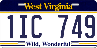 WV license plate 1IC749