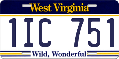 WV license plate 1IC751