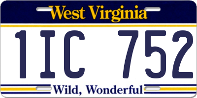 WV license plate 1IC752