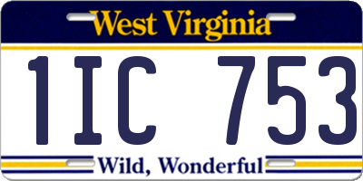 WV license plate 1IC753