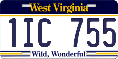 WV license plate 1IC755