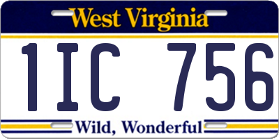 WV license plate 1IC756
