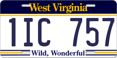 WV license plate 1IC757