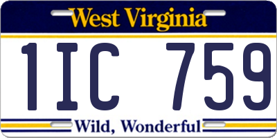 WV license plate 1IC759
