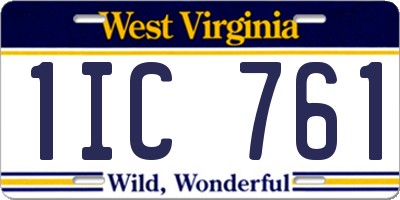 WV license plate 1IC761