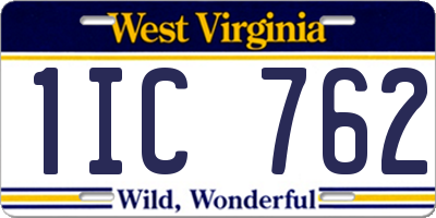 WV license plate 1IC762