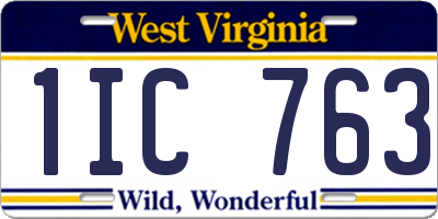 WV license plate 1IC763