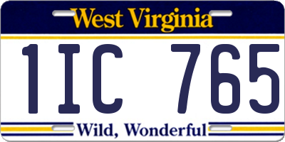 WV license plate 1IC765
