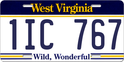 WV license plate 1IC767
