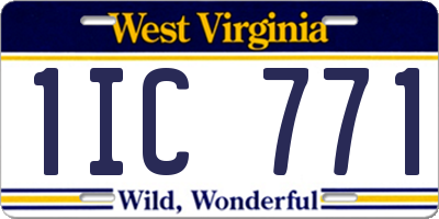 WV license plate 1IC771