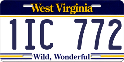 WV license plate 1IC772