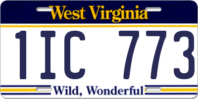 WV license plate 1IC773
