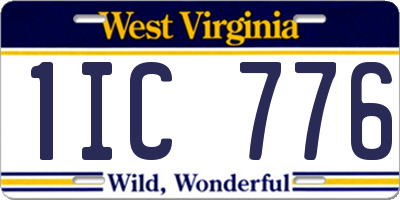 WV license plate 1IC776