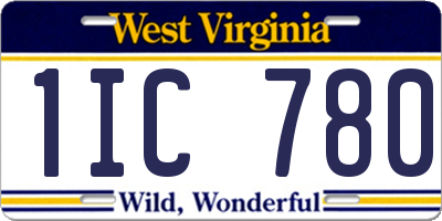 WV license plate 1IC780