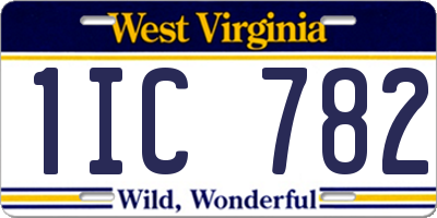 WV license plate 1IC782