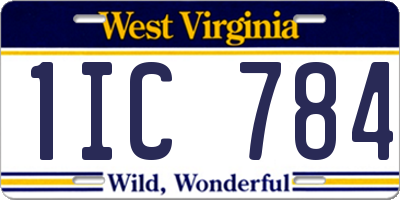 WV license plate 1IC784