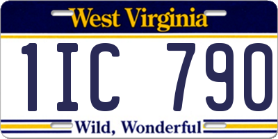 WV license plate 1IC790