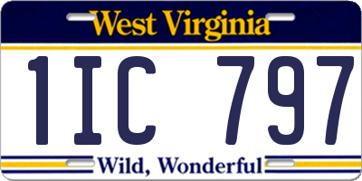 WV license plate 1IC797