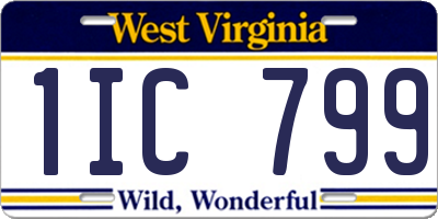 WV license plate 1IC799