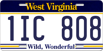 WV license plate 1IC808