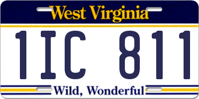WV license plate 1IC811