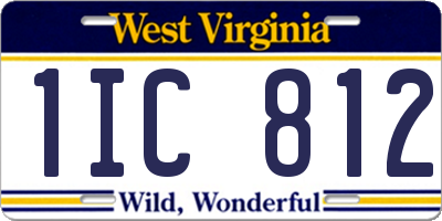 WV license plate 1IC812