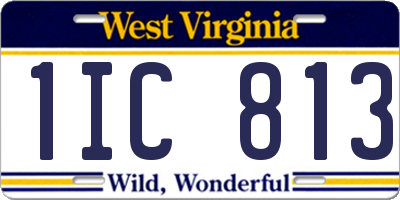 WV license plate 1IC813