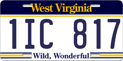 WV license plate 1IC817